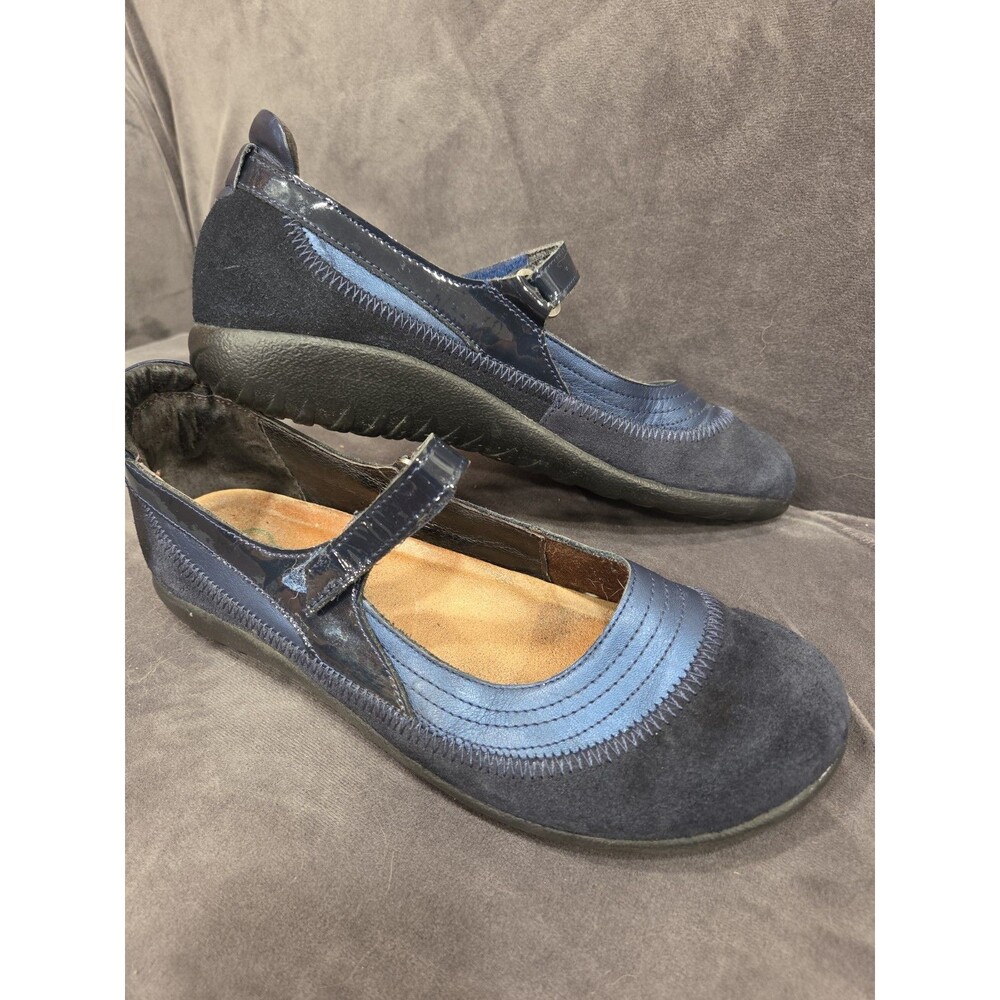 NAOT Kirei womens Blue Suede Mary Jane Comfort Shoe EU 40 US 9 Orthotic Friendly